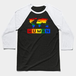 Human LGBT Gay Lesbian Pride Month Baseball T-Shirt